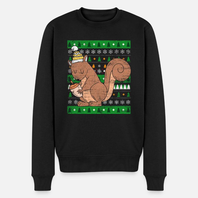 Ugly Christmas Écureuil - Pull Premium bio Homme - noir