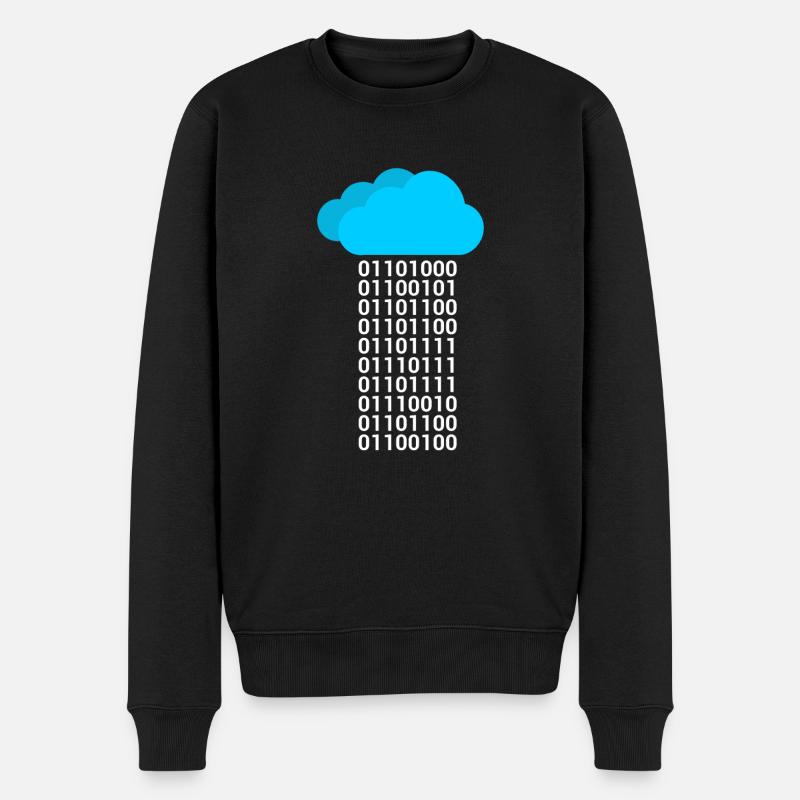 Informatik Binäre Wolke Cloud - Männer Premium Bio Pullover - Schwarz