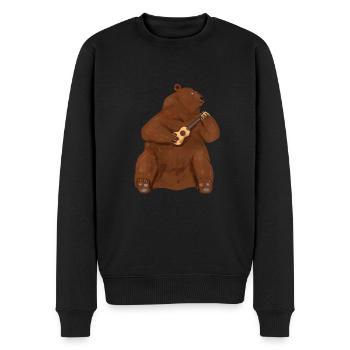 Guitare Ukulélé Ours Ours Brun Cadeau enfants - Pull Premium bio Homme - noir - Devant - Nico (187cm)