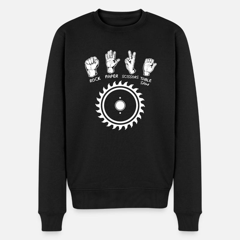 Zimmermann Säge - Männer Premium Bio Pullover - Schwarz