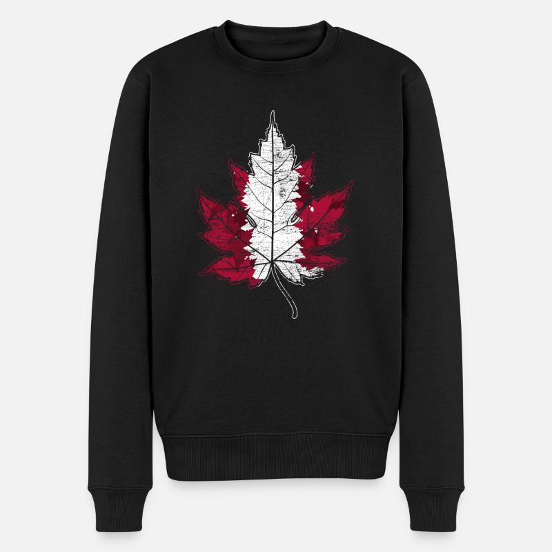 Kanada Geschenk Ahornblatt - Männer Premium Bio Pullover - Schwarz