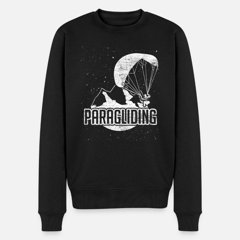 Paragliding Gleitschirm - Männer Premium Bio Pullover - Schwarz