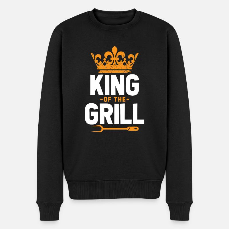 Grillmeister Grill - Männer Premium Bio Pullover - Schwarz