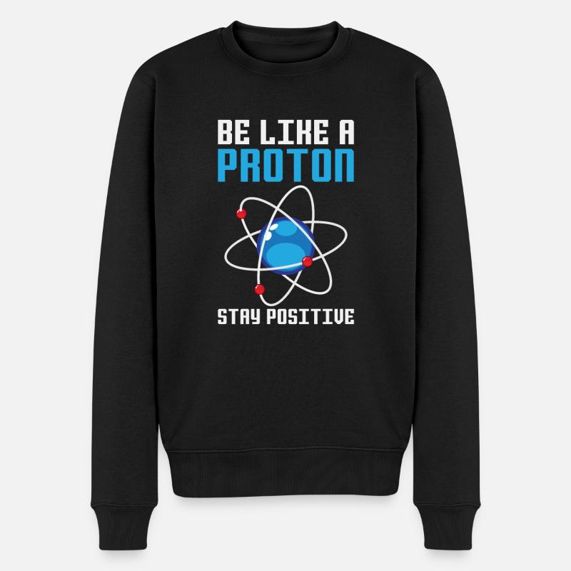 Atom Proton - Männer Premium Bio Pullover - Schwarz