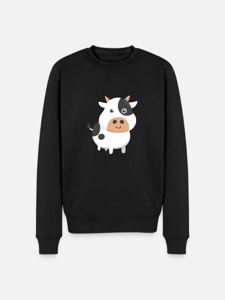 Adorable Cow & Cute Baby Calf Cow Lovers - Men's Premium Organic Jumper - black