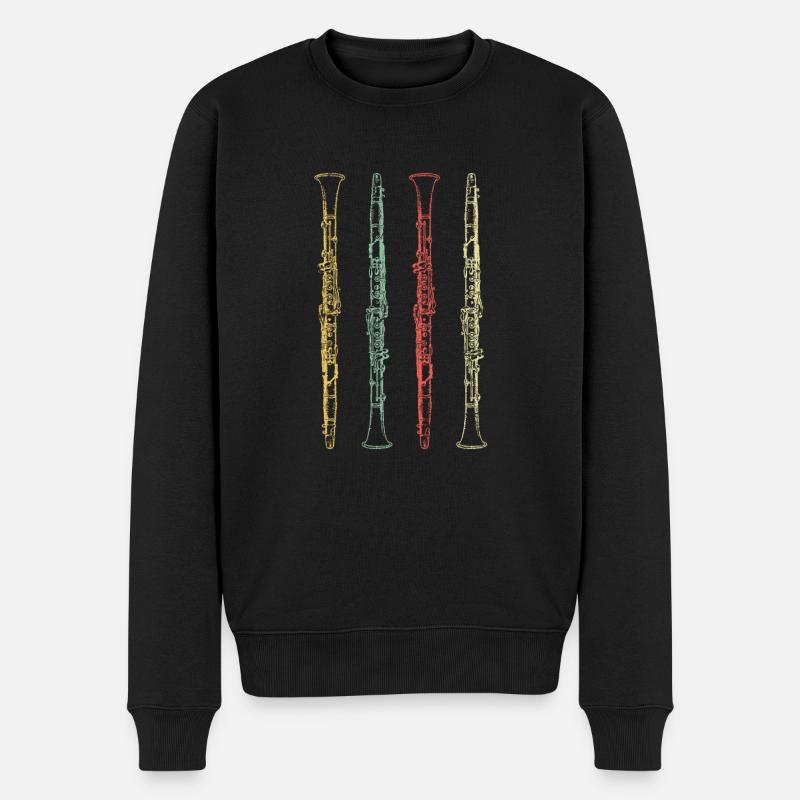 Klarinette Blasinstrument - Männer Premium Bio Pullover - Schwarz