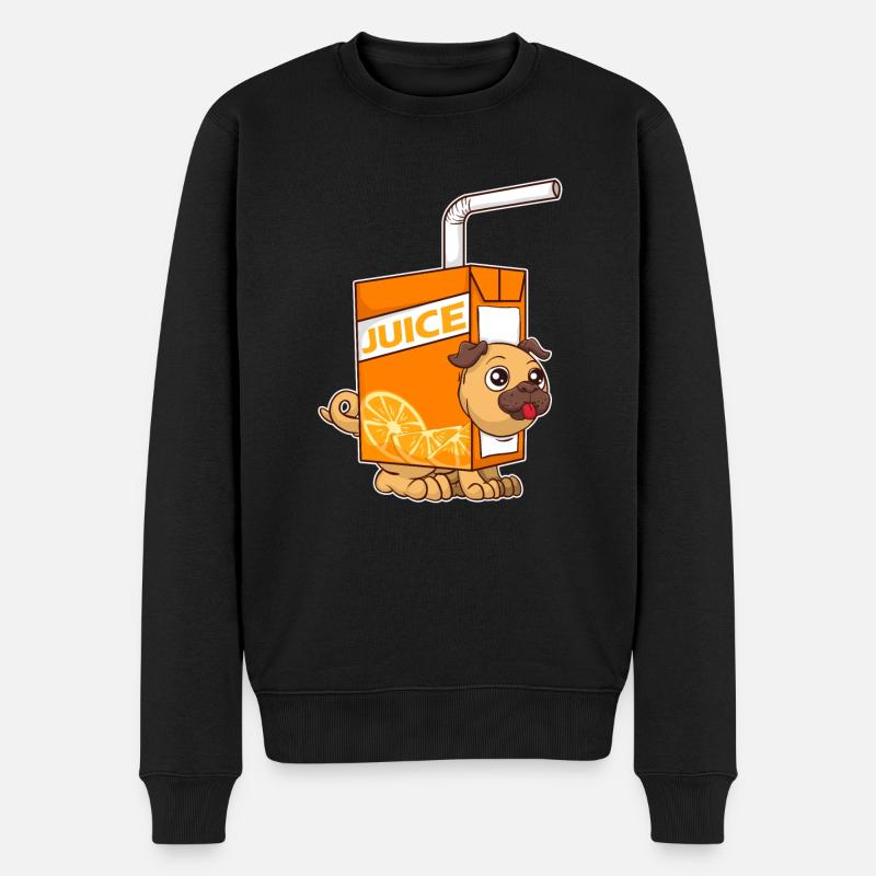 Chien chiot mignon et drôle de jus obsédé - Pull Premium bio Homme - noir