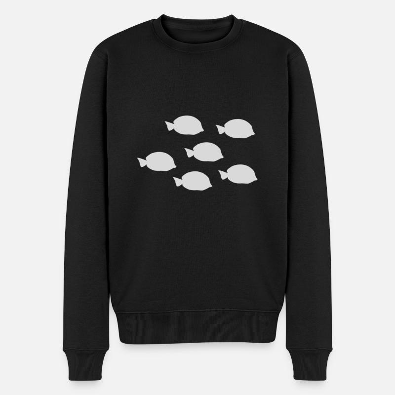 Fisch - Männer Premium Bio Pullover - Schwarz