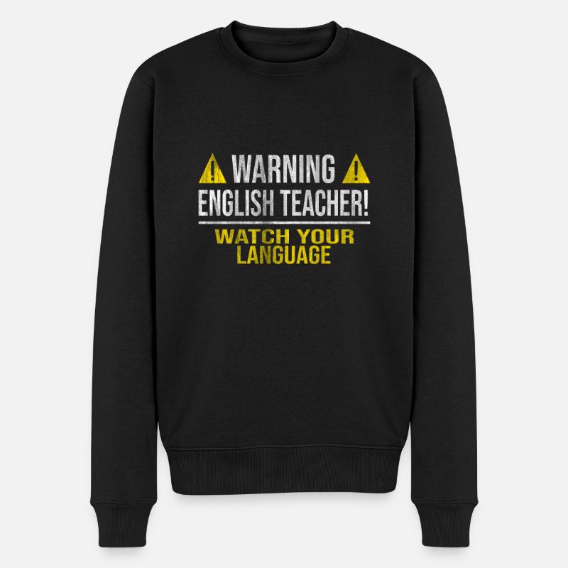 Englisch Lehrer - Männer Premium Bio Pullover - Schwarz