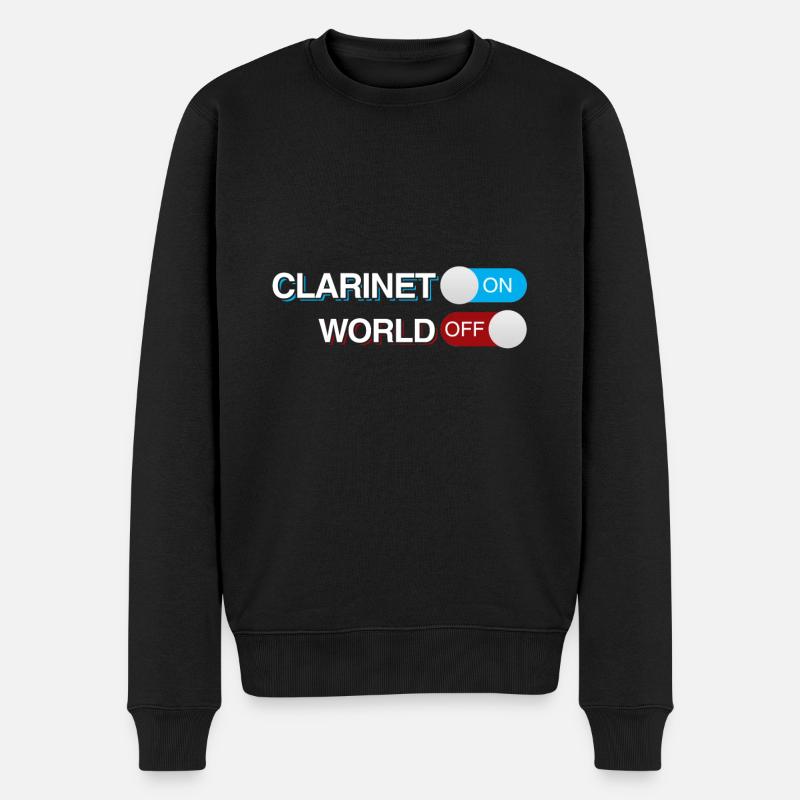 Klarinette - Männer Premium Bio Pullover - Schwarz