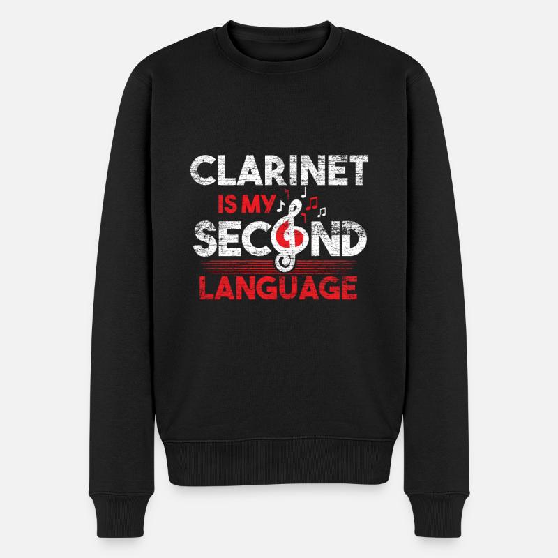 Klarinette - Männer Premium Bio Pullover - Schwarz