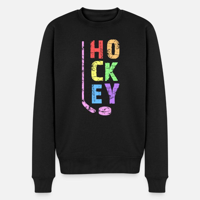 Hockey Kinder Geschenk - Männer Premium Bio Pullover - Schwarz