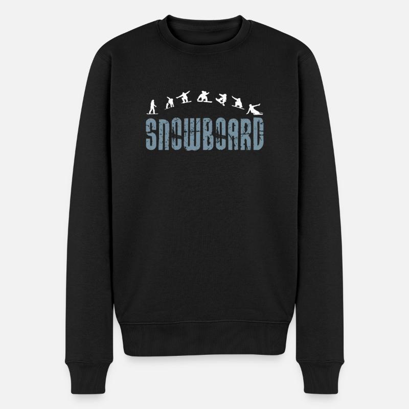 Snowboarding - Männer Premium Bio Pullover - Schwarz
