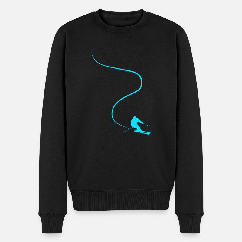 Ski Skipiste - Männer Premium Bio Pullover - Schwarz