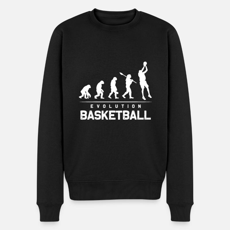 Basketball Evolution - Männer Premium Bio Pullover - Schwarz