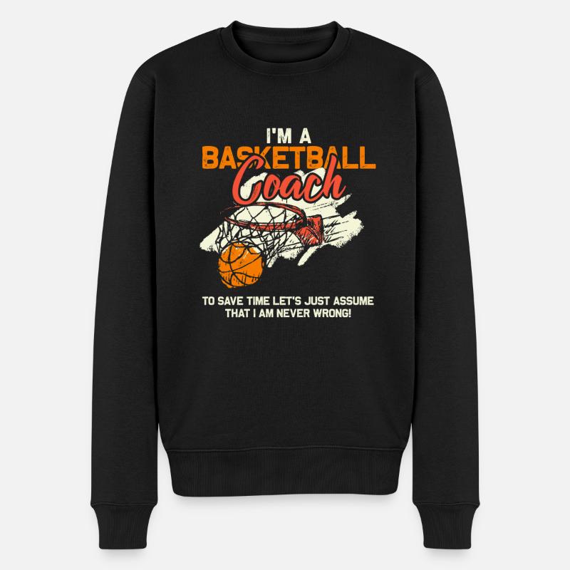 Basketball Coach - Männer Premium Bio Pullover - Schwarz