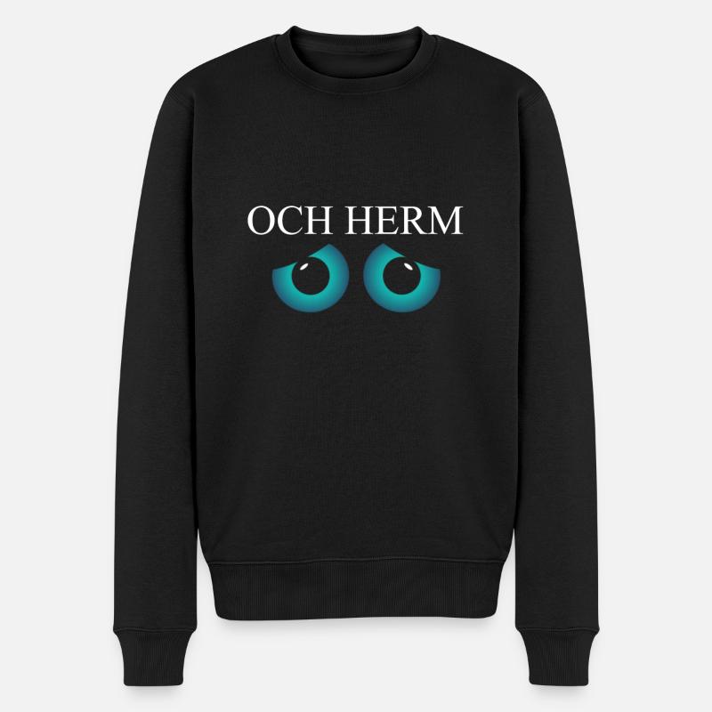 Och Herm Aachen Öche AC Rheinland Öcher Mäddche - Männer Premium Bio Pullover - Schwarz
