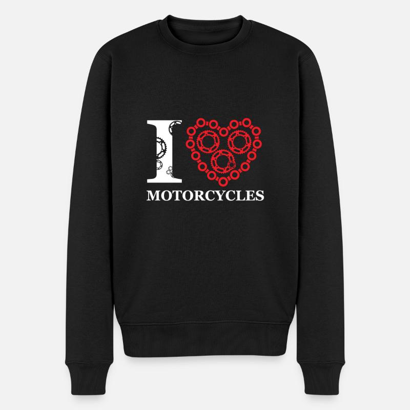 Ich Liebe Motorräder Kette Ritzel Benzin Geschenk - Männer Premium Bio Pullover - Schwarz