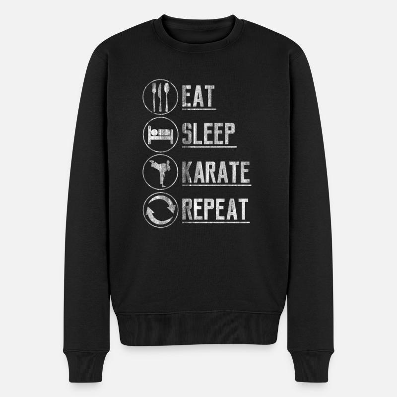 Karate Fan - Männer Premium Bio Pullover - Schwarz