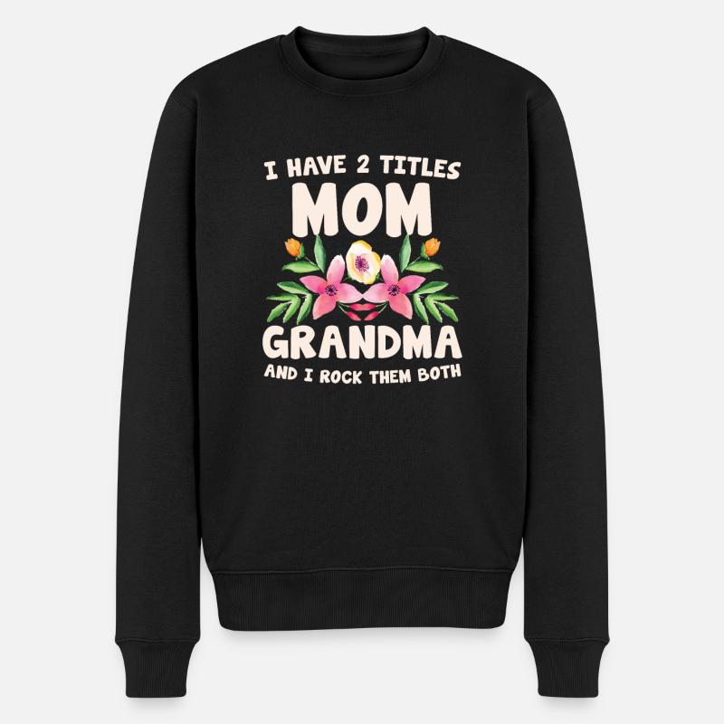 Großmutter Mutter - Männer Premium Bio Pullover - Schwarz