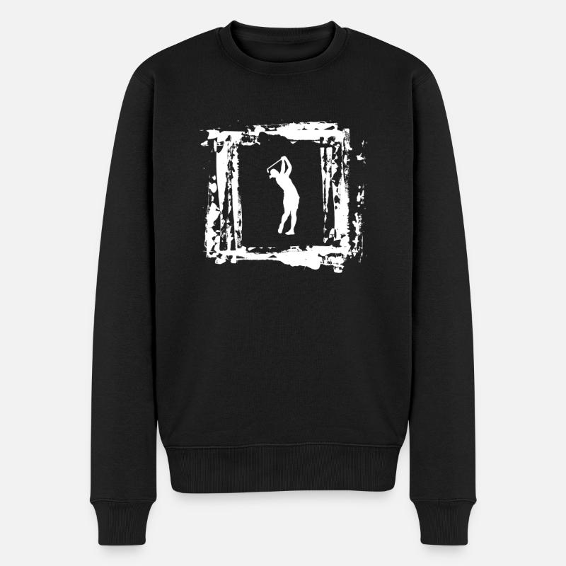Golf Ball Golfer Golfen Club - Männer Premium Bio Pullover - Schwarz