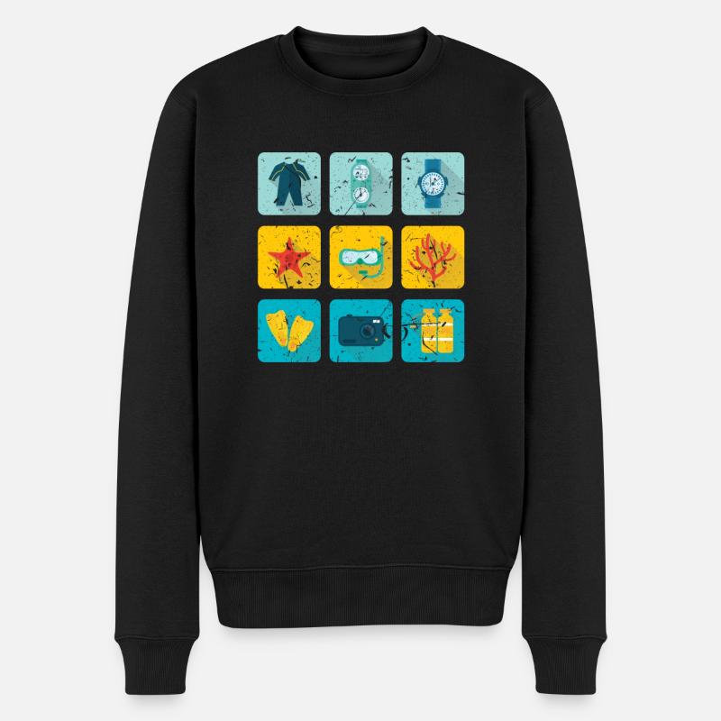 plongée - Pull Premium bio Homme - noir