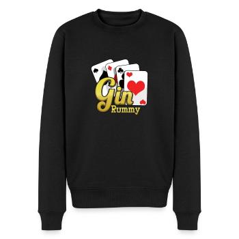 Gin Rummy Cards TwoPlayer Card Game French Cards - Men's Premium Organic Jumper - black - Front - Nico (187cm)