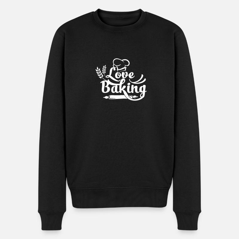 Bäcker Baking Bäckerei Backen Bäckerin - Männer Premium Bio Pullover - Schwarz