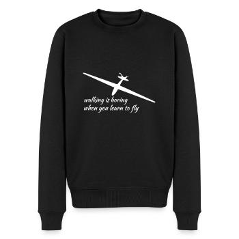 Segelflugzeug Geschenkidee - Männer Premium Bio Pullover - Schwarz - Vorne - Nico (187cm)