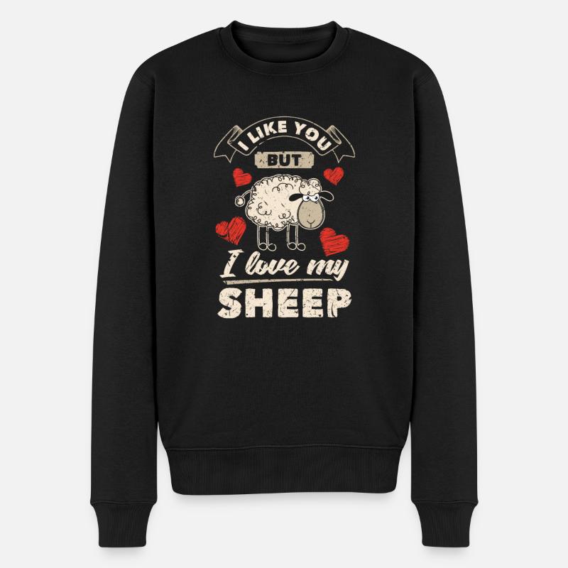 Amoureux des moutons - Pull Premium bio Homme - noir
