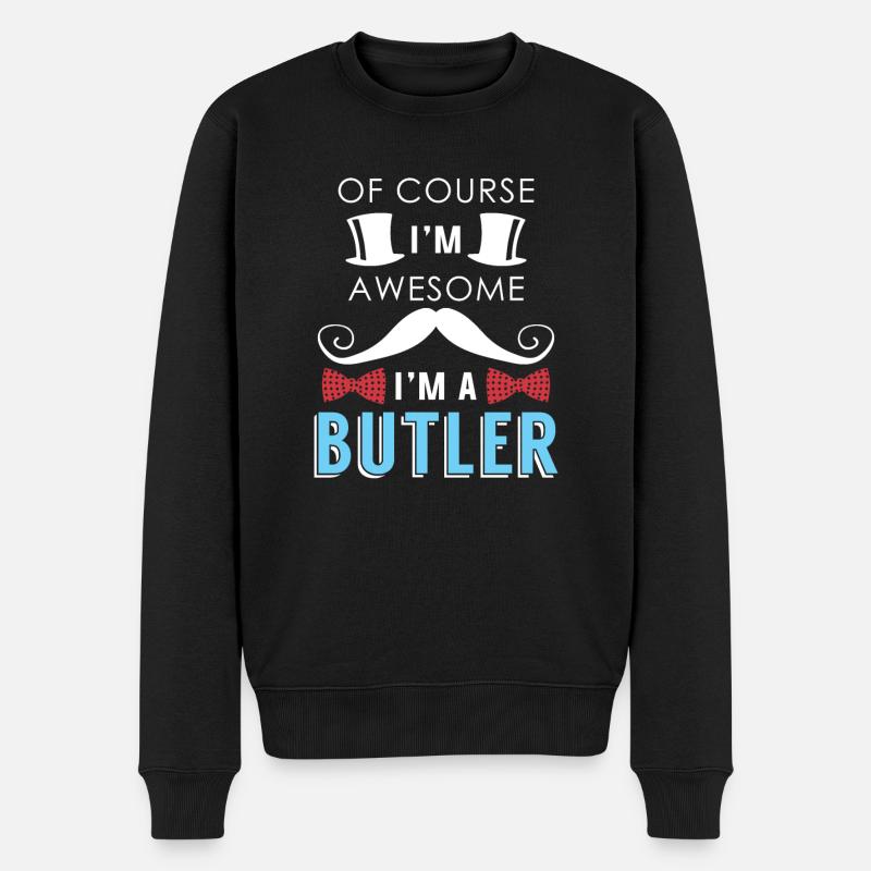 Butler Geschenk - Männer Premium Bio Pullover - Schwarz