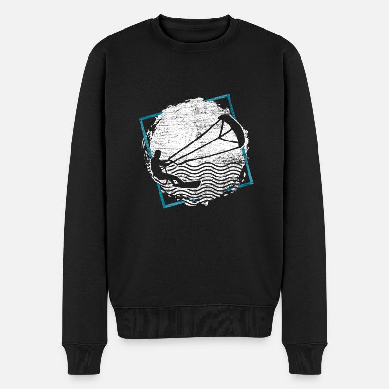 Kitesurfen Sportler - Männer Premium Bio Pullover - Schwarz