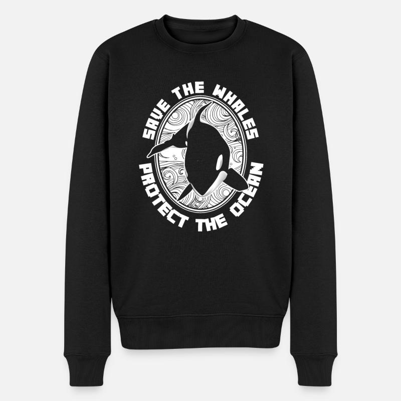 Orca - Männer Premium Bio Pullover - Schwarz