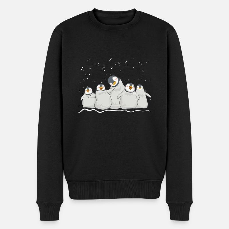 Pinguin Gemeinschaft - Männer Premium Bio Pullover - Schwarz