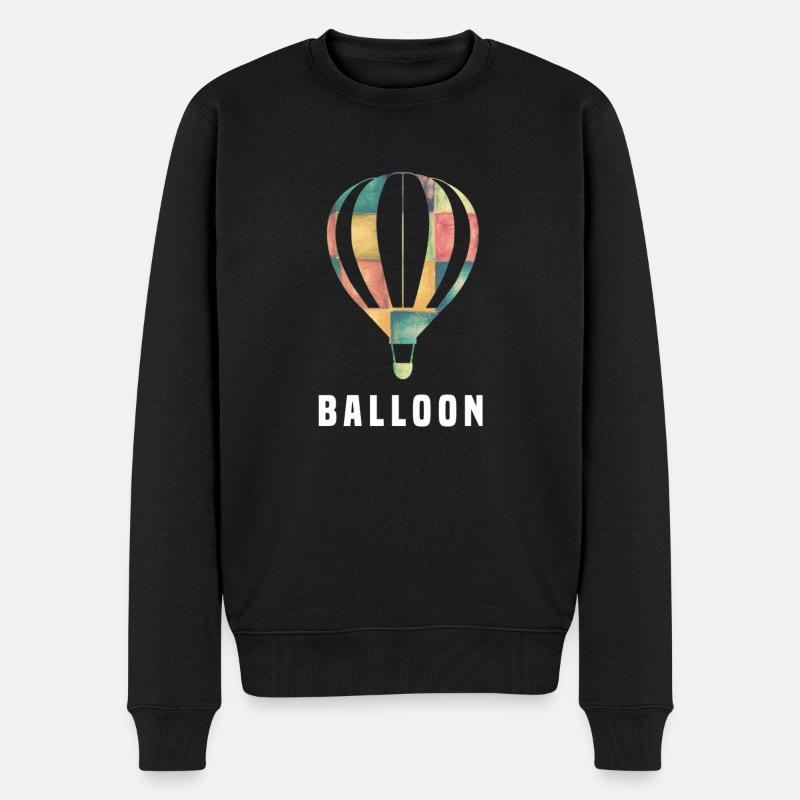 Heißluft Ballon - Männer Premium Bio Pullover - Schwarz