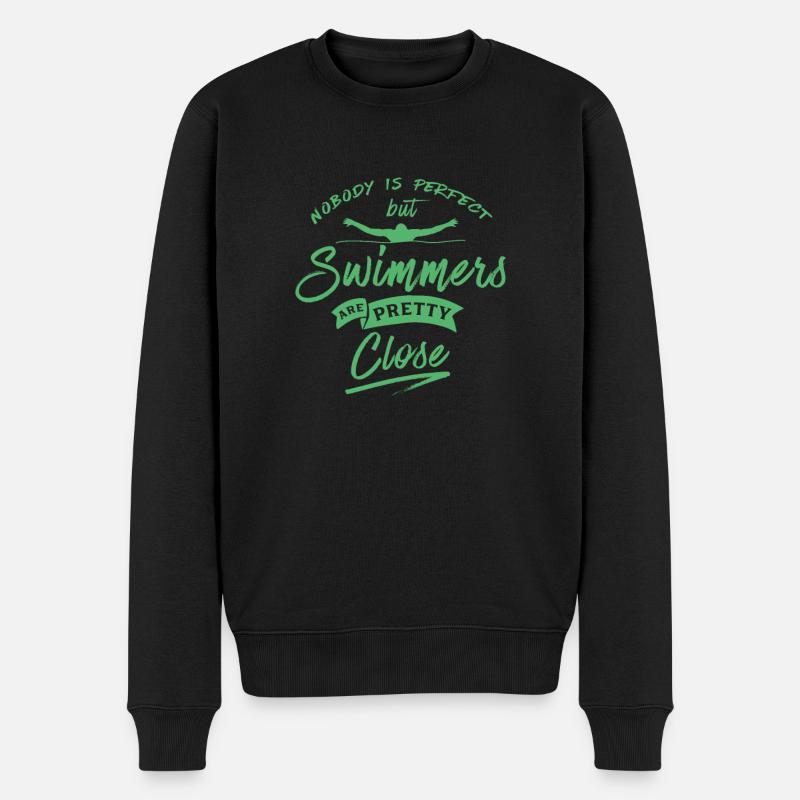 Schwimmen Schwimmen Schwimmen Schwimmen - Männer Premium Bio Pullover - Schwarz