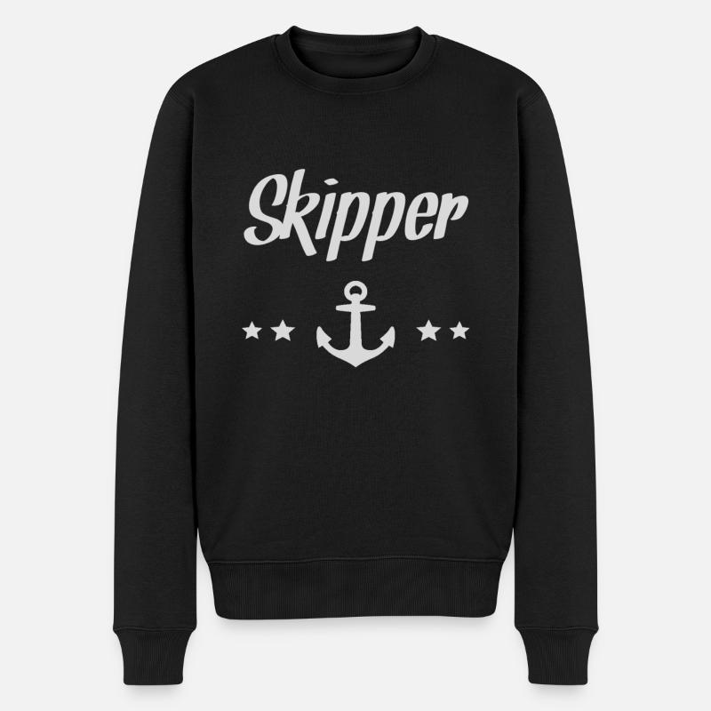 Skipper - Männer Premium Bio Pullover - Schwarz