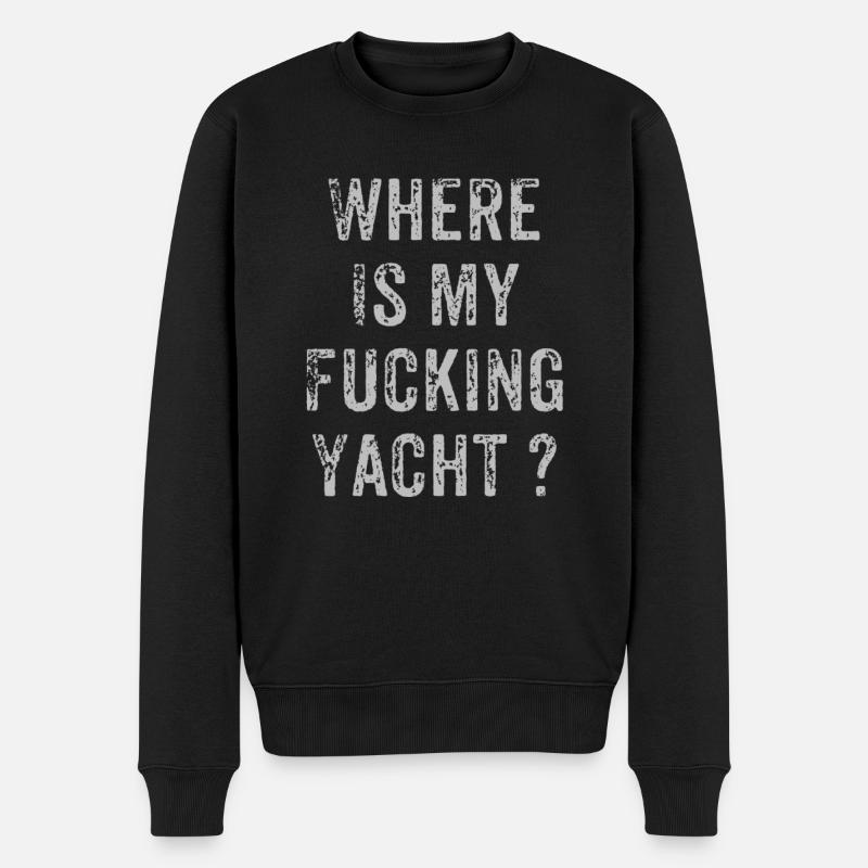 Yacht - Männer Premium Bio Pullover - Schwarz