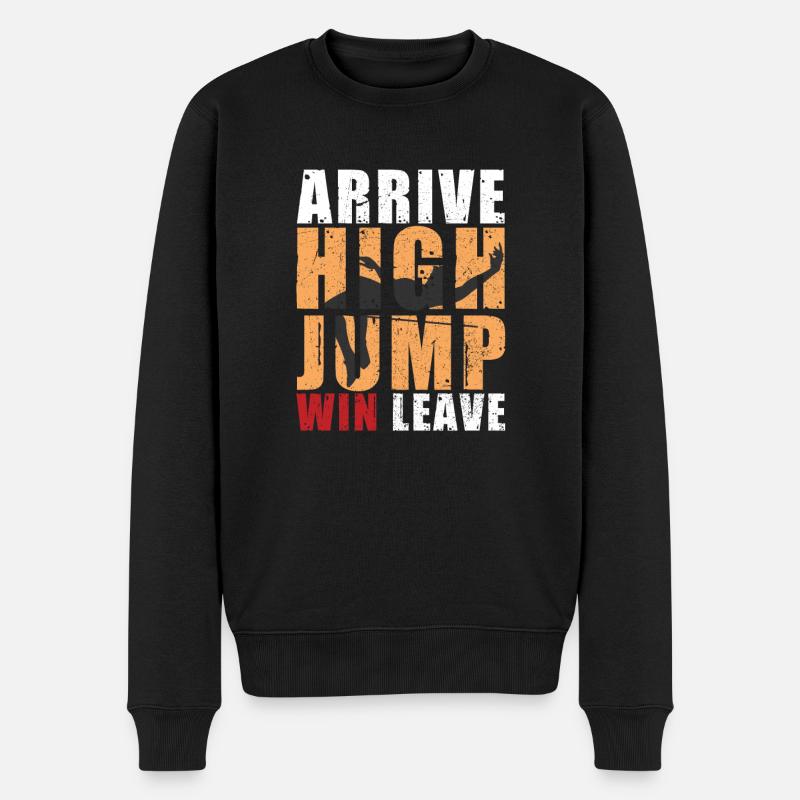 Hochsprung - Männer Premium Bio Pullover - Schwarz