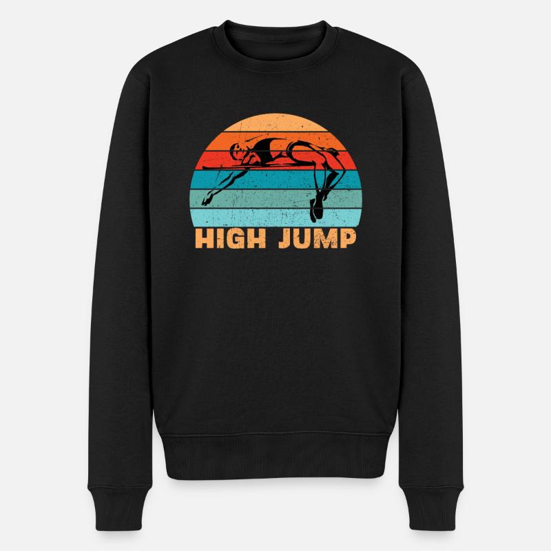 Hochsprung Leichtathletik - Männer Premium Bio Pullover - Schwarz