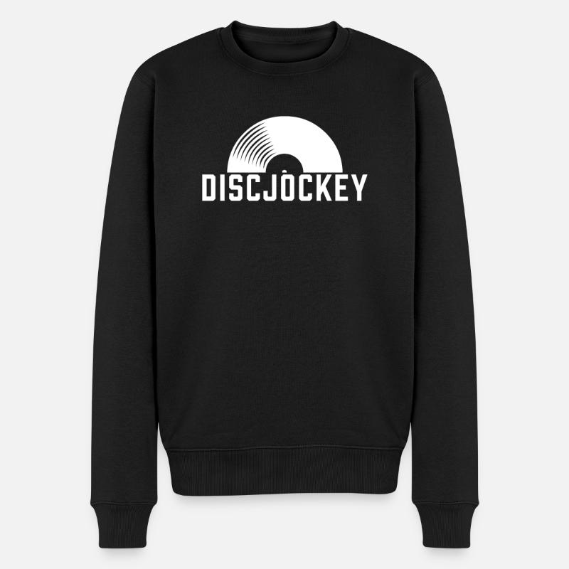 DJ - Männer Premium Bio Pullover - Schwarz