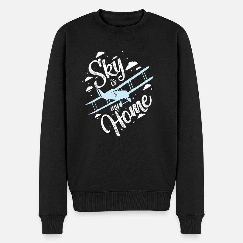 sky is my home - Männer Premium Bio Pullover - Schwarz