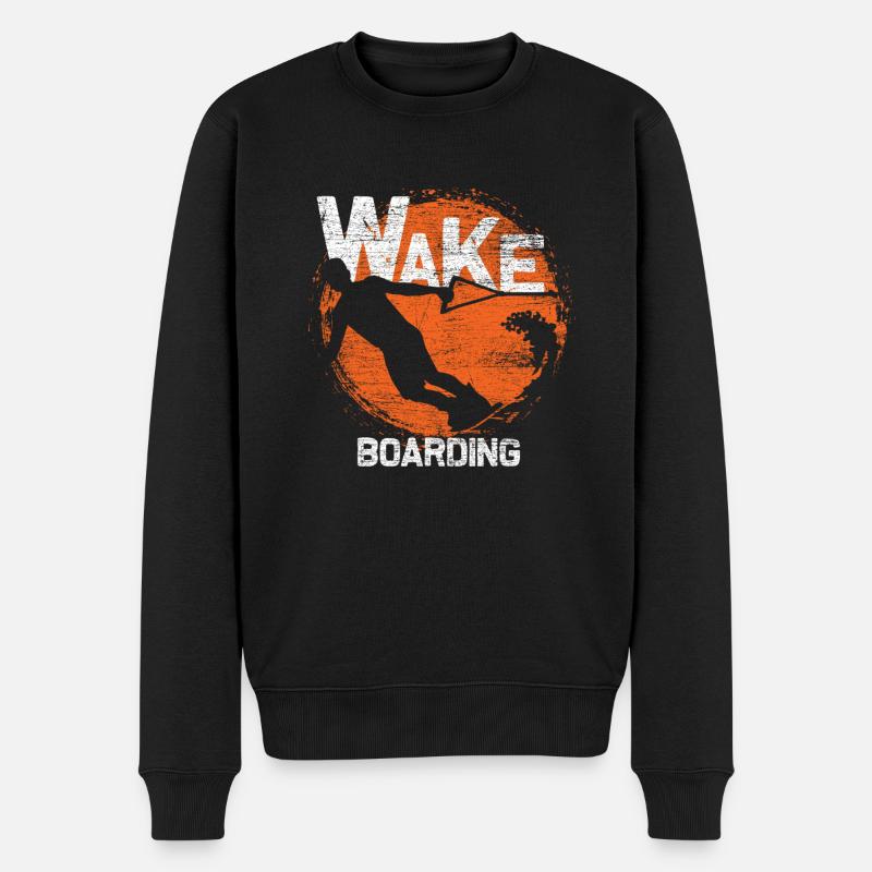 Wakeboarding Fitness - Männer Premium Bio Pullover - Schwarz