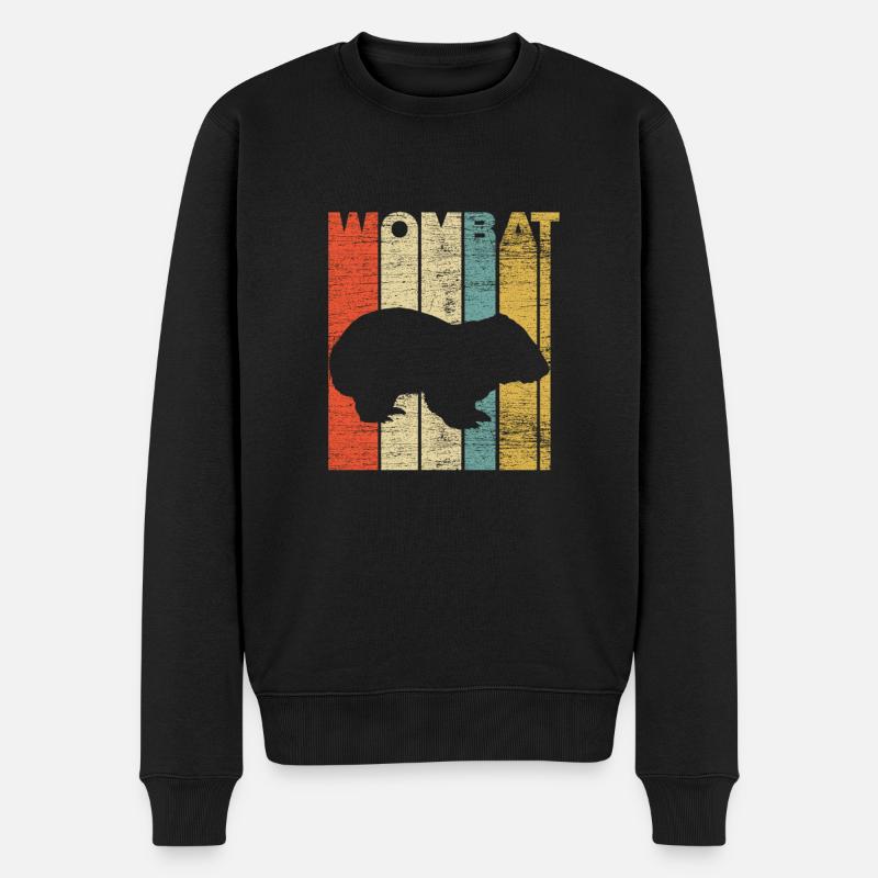 Wombat Geschenkidee - Männer Premium Bio Pullover - Schwarz