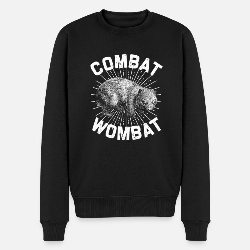 Wombat Australien - Männer Premium Bio Pullover - Schwarz