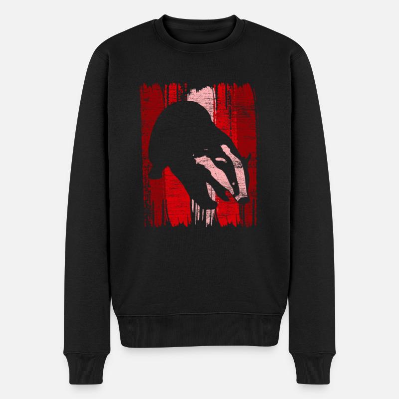 Dachs - Männer Premium Bio Pullover - Schwarz