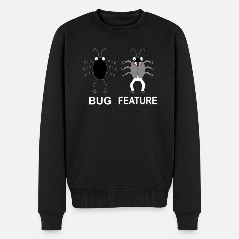 Bug Feature - Computer Scientist Programmer - Men's Premium Organic Jumper - black