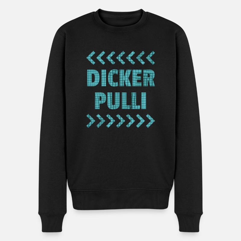 DICKER PULLI - Männer Premium Bio Pullover - Schwarz