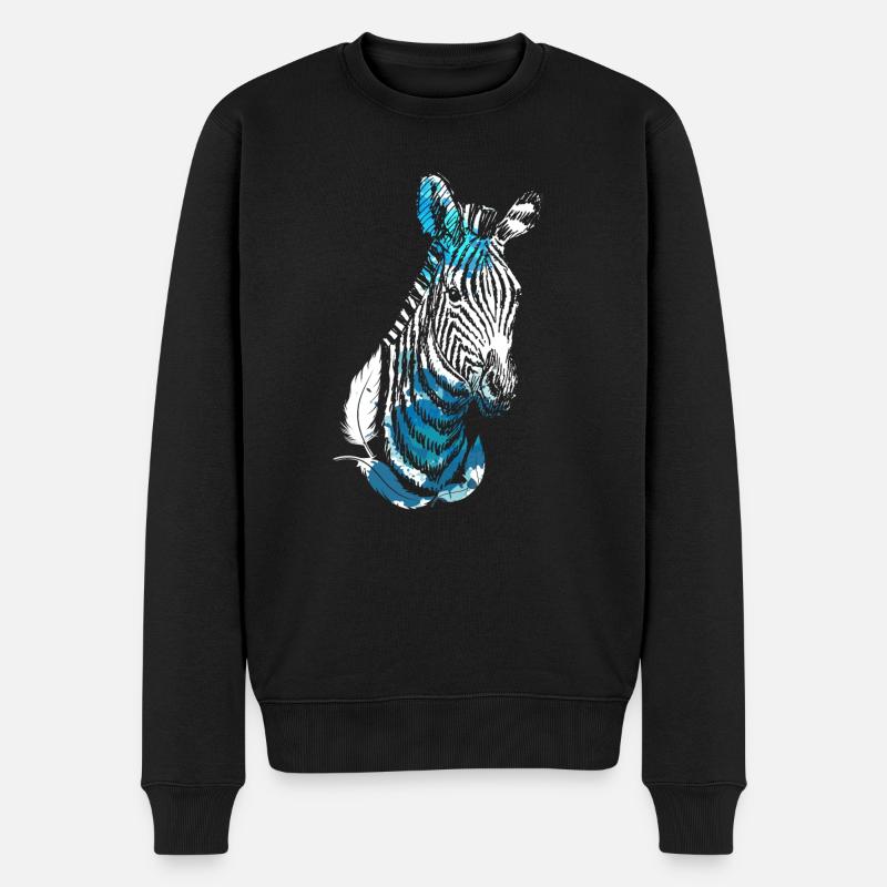 Zebra - Männer Premium Bio Pullover - Schwarz