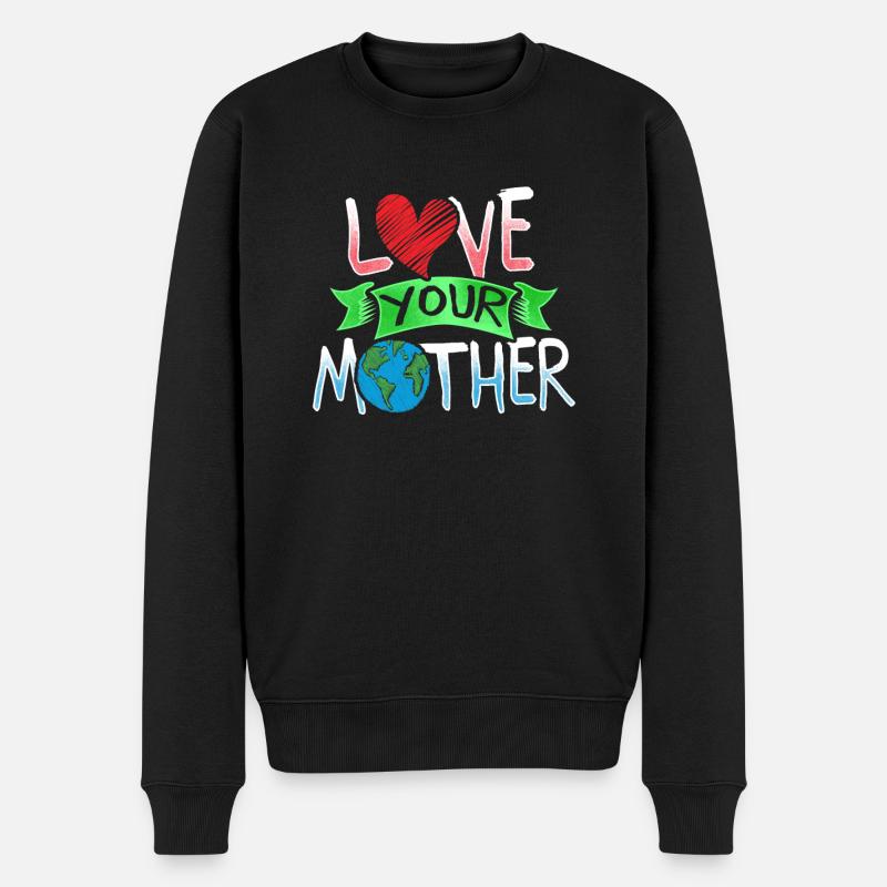 Tag der Erde Liebe deine Mutter Erde - Männer Premium Bio Pullover - Schwarz